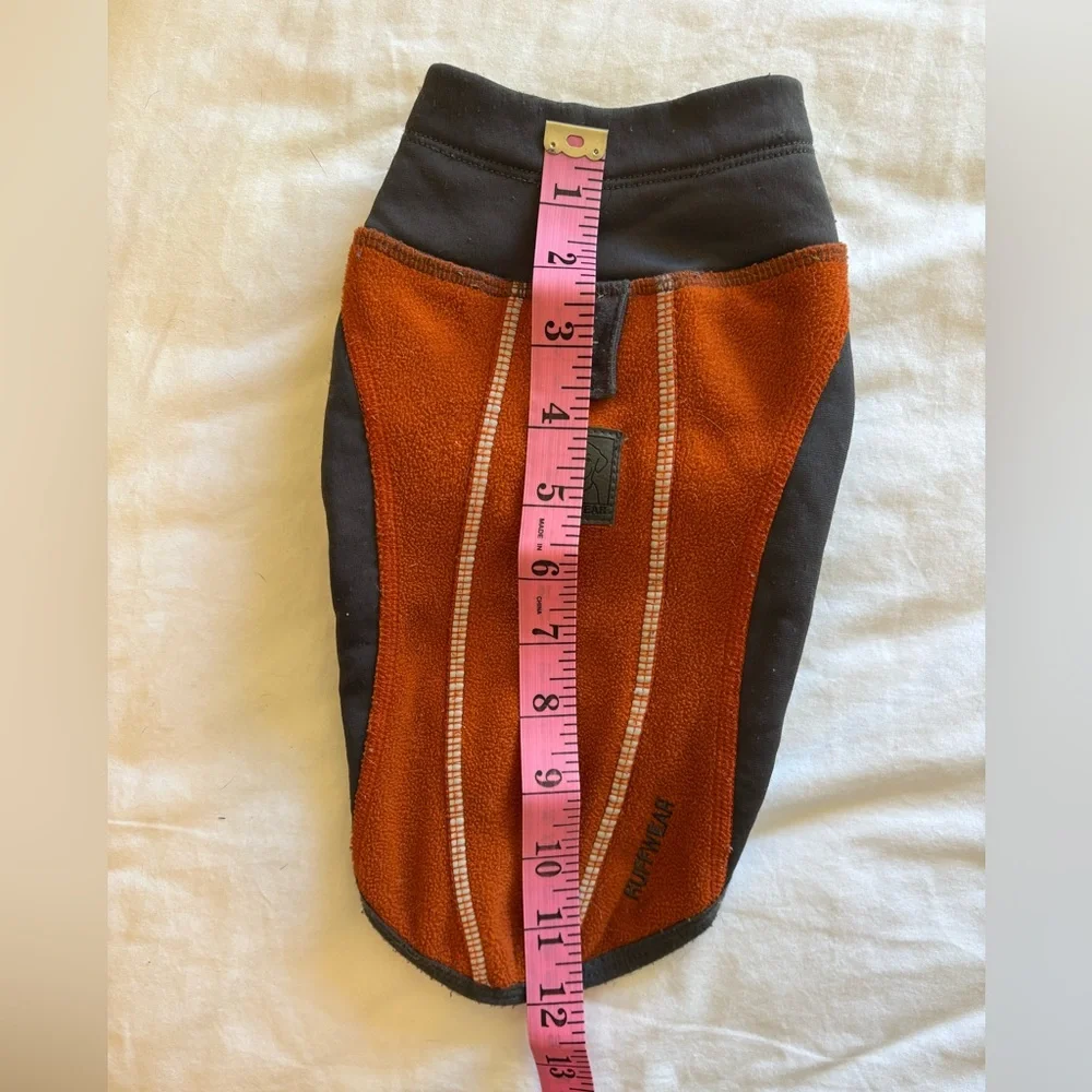 RuffWear Orange and Black Fleece Dog Pullover - Picture 3 of 7